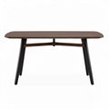 Solid wood dining table with black metal legs 120 x 60 x 75cm