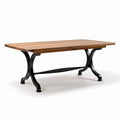 Wooden dining table with metal legs 200 x 100 x 75cm suitable for indoor use