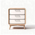 Wooden nightstand with three drawers and white finish 50 x 40 x 60cm