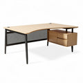 Wooden office desk with metal frame and storage drawer 150 x 75 x 75cm