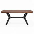 Modern extendable dining table with walnut finish and black metal legs 160 x 80 x 75cm