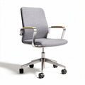 Grey fabric office chair with ergonomic design and metal base 60 x 60 x 90cm
