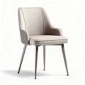 Upholstered dining chair in light gray fabric with steel legs 60 x 55 x 80cm